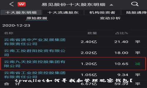 tpwallet如何寻找和管理观察钱包？